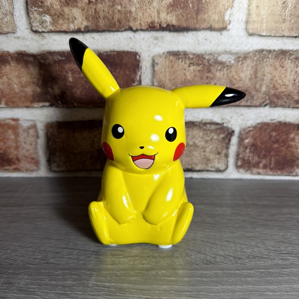 Pokemon Pikachu Yellow Piggy Bank Coin Bank Collectible Figure Decor